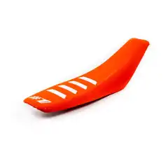 ONEGRIPPER Seat Cover - RIBBED Orange - White